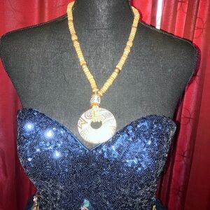 Elegant Tan Beaded Necklace